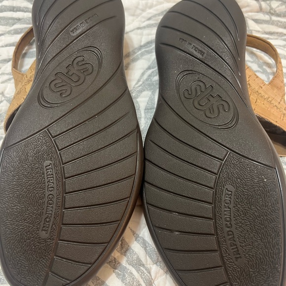 SAS Nudu cork heel strap sandal Golden flecks throughout Sandals, woman size 10 - Picture 4 of 5